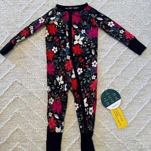 NEW In Bag Little Sleepies Berry Merry Zippy Holiday Pajamas 6-12 Months